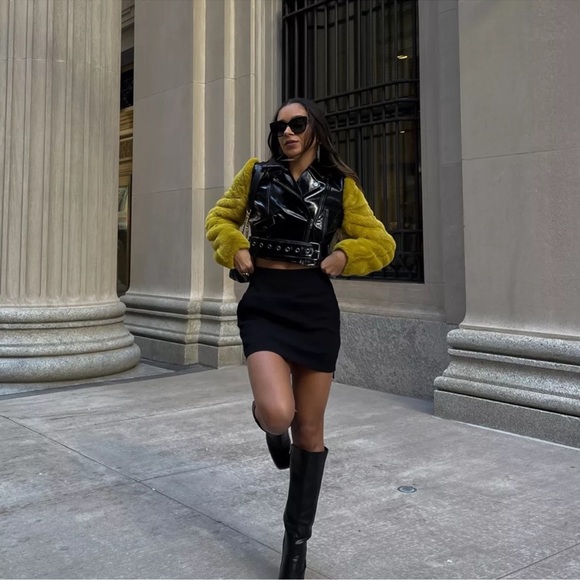 Camila Coelho Florencia Moto Jacket faux fur - Picture 3 of 10